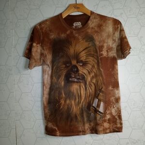 Fifth Sun Star Wars All Over brown tye dye Chewbacca T-shirt